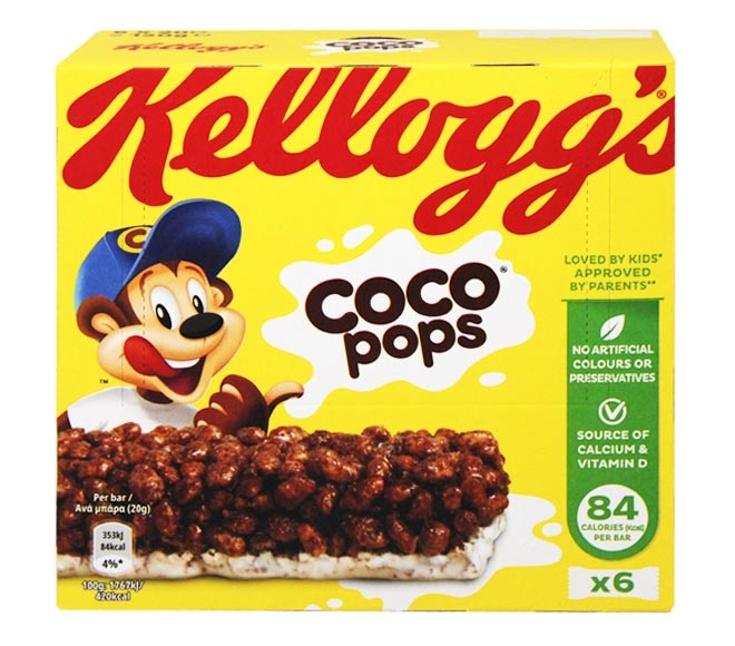 Kelloggs Bars Coco Pops 6X20G