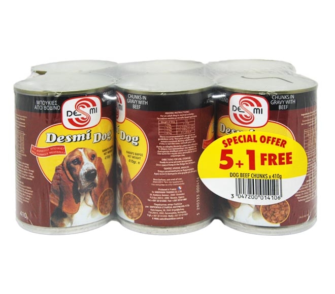 Dog Desmi Beef Chunks In Gravy 410G (5+1 Free)