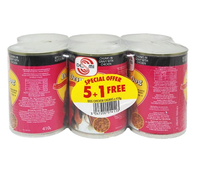 Dog Desmi Chicken Chunks In Gravy 410G (5+1 Free)