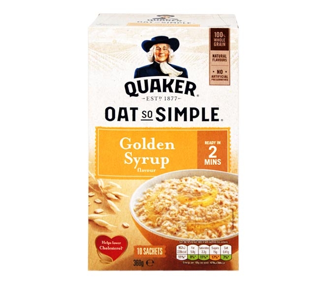 Oats Quaker 360G (10 Sachets)  - Golden Syrup Flavour