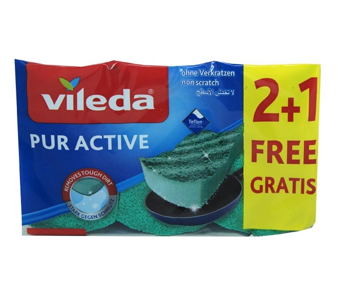 Sponges Scourer Vileda Pur Active 3Pcs (2+1 Free)