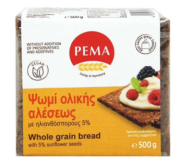 Pema Whole Grain Bread With Sunflower Seeds 500G