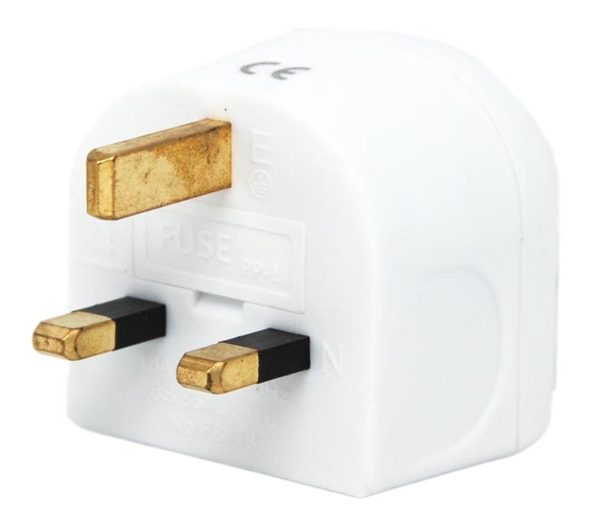 Adaptor Plug 13A Poka 2 Round Pin To Uk Type Socket