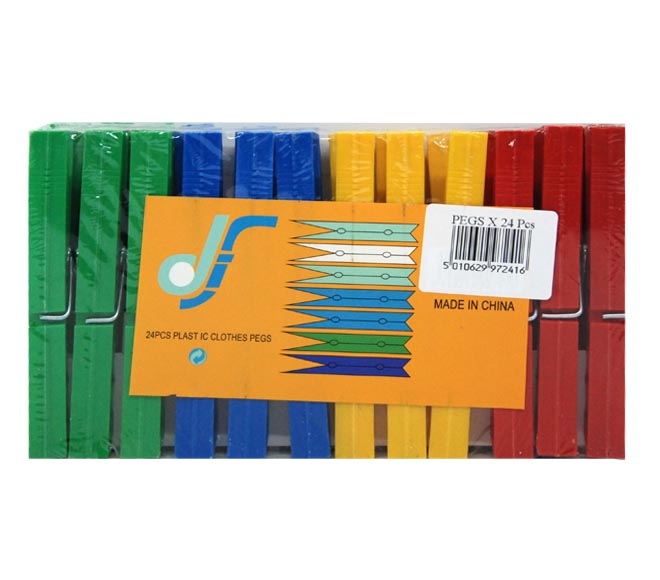 Pegs Superstrong Plastic 24Pcs