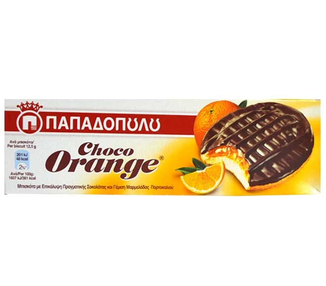 Papadopoulos Biscuits Choco Orange 150G