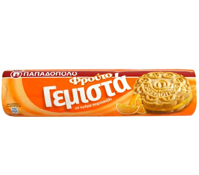 Papadopoulos Sandwich Biscuits 200G - Orange Cream Filling