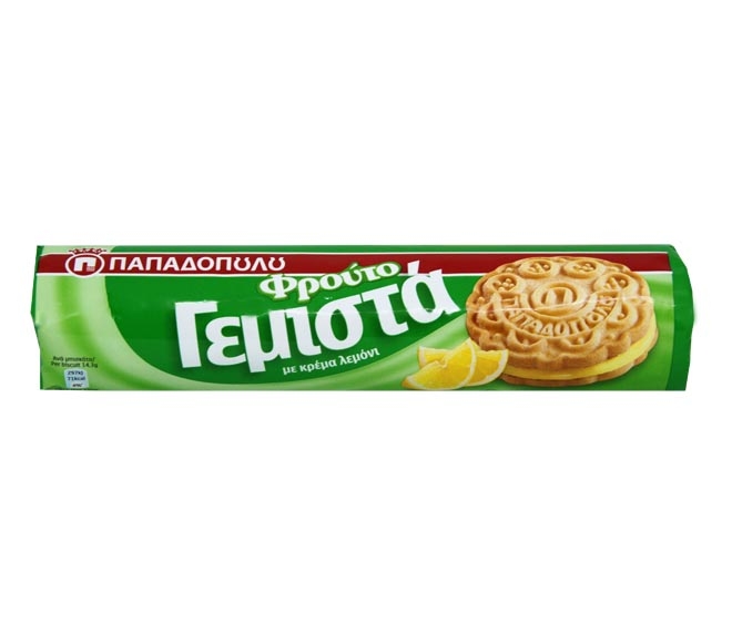 Papadopoulos Sandwich Biscuits 200G - With Lemon Cream Filling
