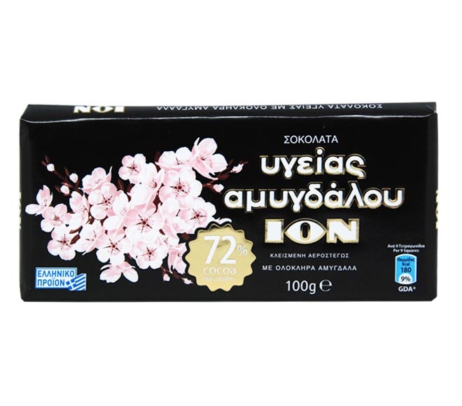 Ion Dark Chocolate 100G - Extra Cocoa (72%) & Whole Almonds