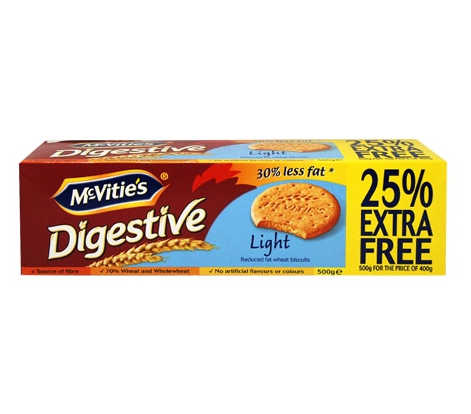 Mc Vities Digestive Light 500G 25% Extra Free