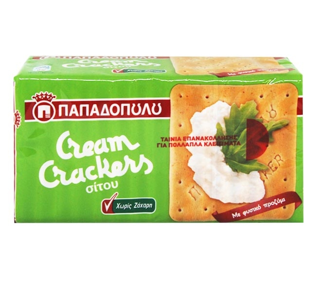 Papadopoulos Cream Crackers Wheat 165G - Sugar Free