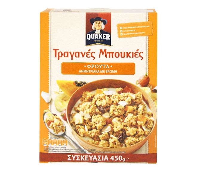 Quaker Crunchy Cereal Clusters With Oats And Fruit 450G