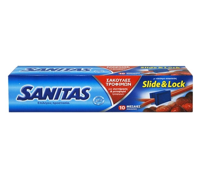 Sanitas Slide & Lock Bags (Medium -- 4L) X 10Pcs