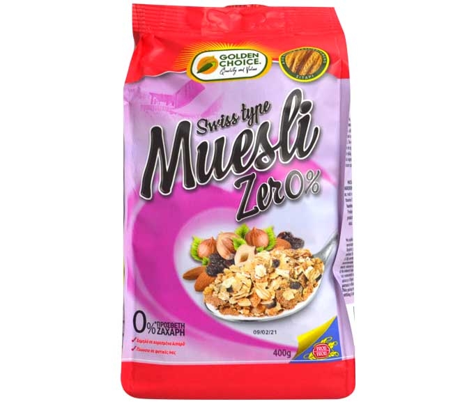 Muesli Golden Choice Zer0% With Raisins & Nuts 400G