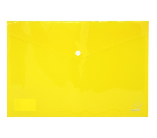 Typotrust File Folder With Button A4 Yellow Colour