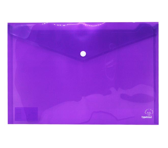 Typotrust File Folder With Button A4 Purple Colour