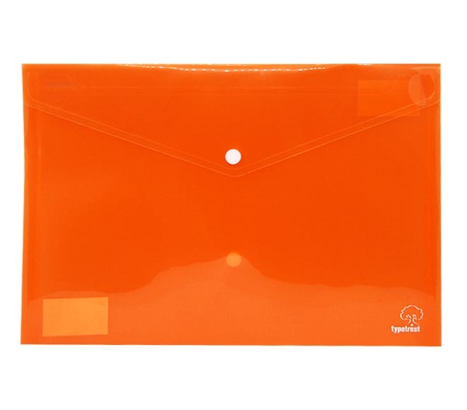 Typotrust File Folder With Button A4 Orange Colour