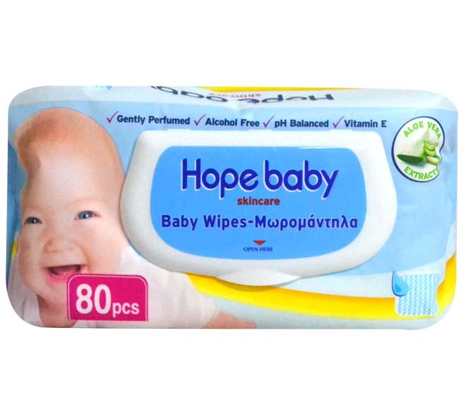 Hope Baby Wipes Aloe Vera 80Pcs - Blue
