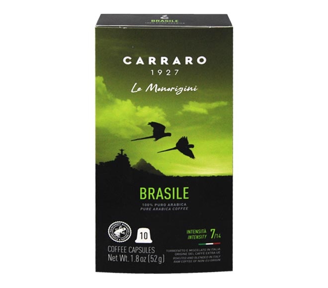Carraro Espresso Brasile 52G - (10 Caps - Intensity 7)