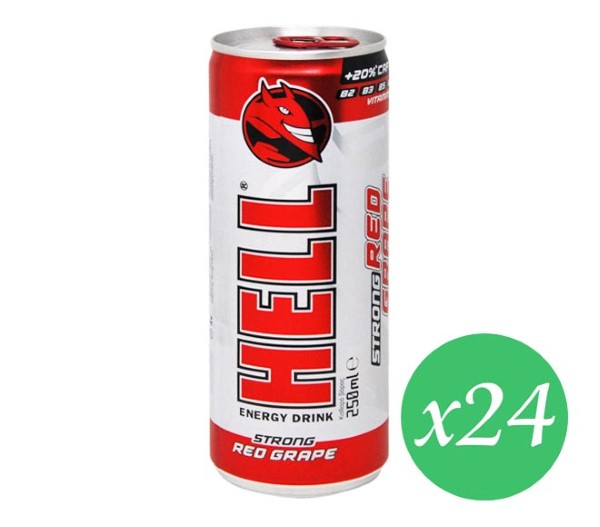 HELL energy drink 24x250ml - red grape
