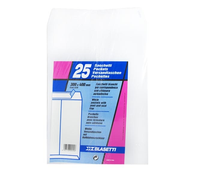 Envelopes Blasetti White 25Pcs (300Mm X 400Mm)