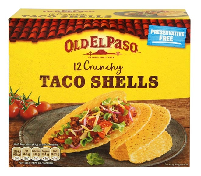Old El Paso 12 Crunchy Taco Shells 156G