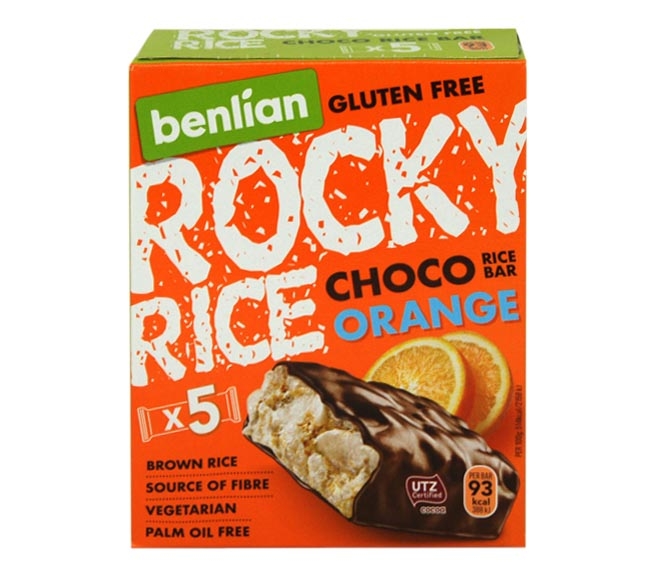 Benlian Rocky Rice Bar 18G X 5Pcs - Choco Orange