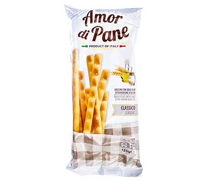 Amor Di Pane Breadsticks With Only Extra Virgin Olive Oil 125G - Classic