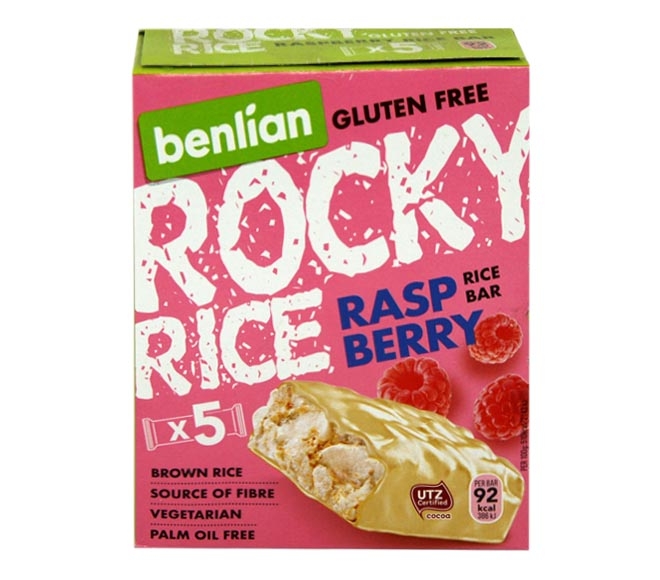 Benlian Rocky Rice Bar 18G X 5Pcs - Raspberry