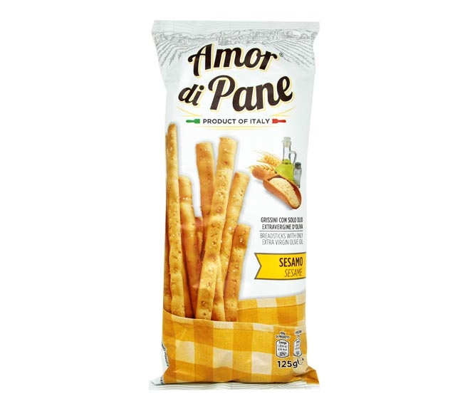 Amor Di Pane Breadsticks With Only Extra Virgin Olive Oil 125G - Sesame