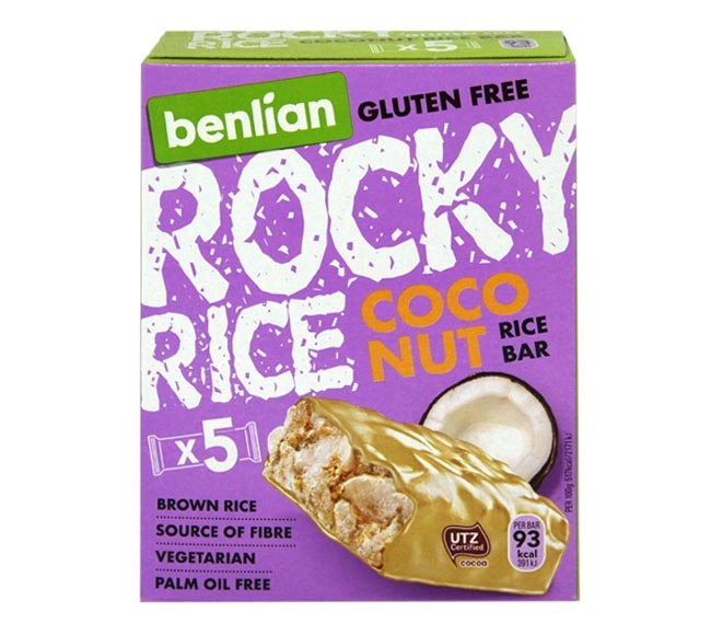 Benlian Rocky Rice Bar 18G X 5Pcs - Coconut