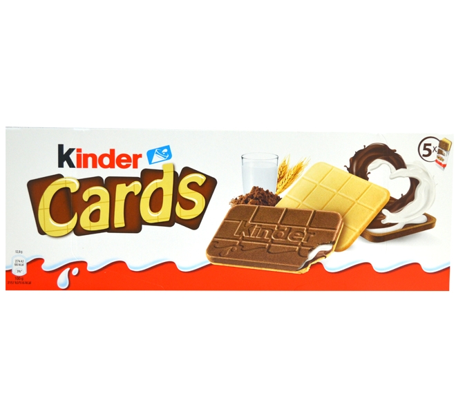 Kinder Cards Crispy Wafers 5Pcs 128G - With Creamy & Cocoa