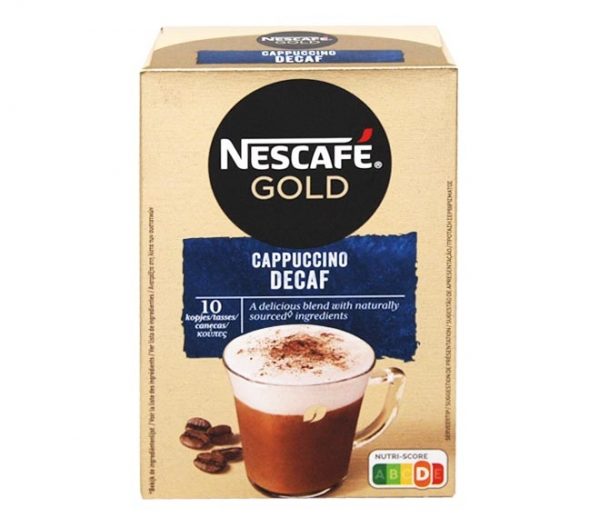 NESCAFE sachets gold cappuccino decaf 10x12.5g 125g