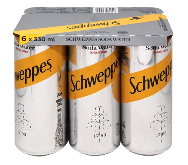 SCHWEPPES can soda water 6x330ml