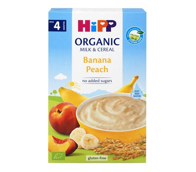 Hipp Baby - Organic Milk & Cereal 250G - Banana & Peach (Gluten Free) Cheap Basket Baby Product