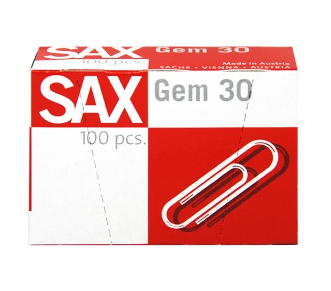 Sax Paper Clips Gem white colour 30 100Pcs 32Mm