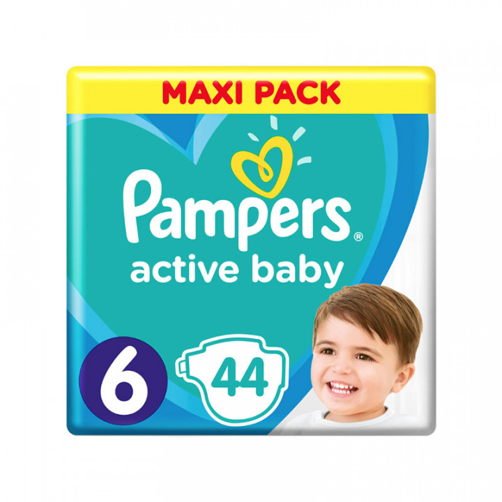 PAMPERS Active Baby Dry Maxi Pack No 6 (13-18kg) Cheap Basket Baby Product