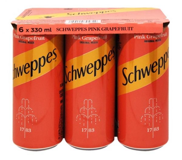 SCHWEPPES can pink grapefruit 6x330ml