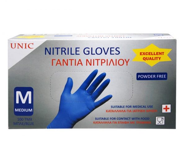 UNIC Disposable Product nitrile powder-free gloves (M) 100pcs