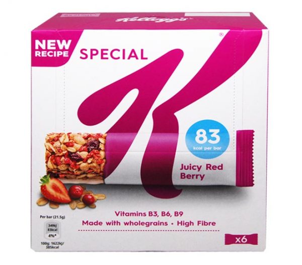 KELLOGGS bars Special K juicy red berry 6x21.5g