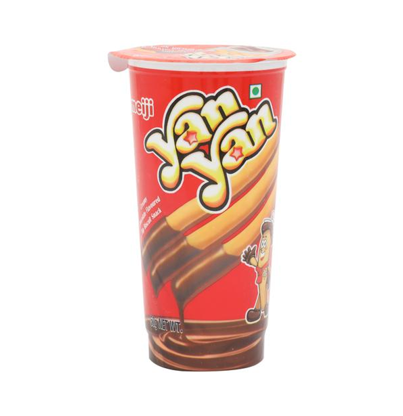 MEIJI YAN YAN CREAMY CHOCOLATE FLAVORED DIP BISCUITS Snack 57G