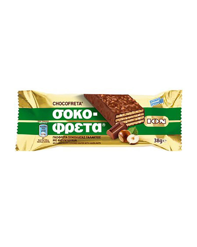 ION CHOCOFRETA MILK CHOCOLATE & HAZELNUT WAFER 38g