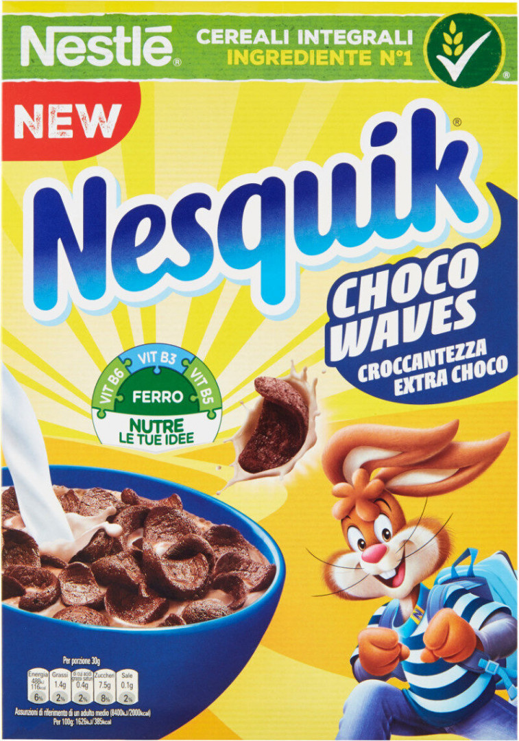 NESQUIK CHOCOLATE CEREALS CHOCO WAVES  375GR