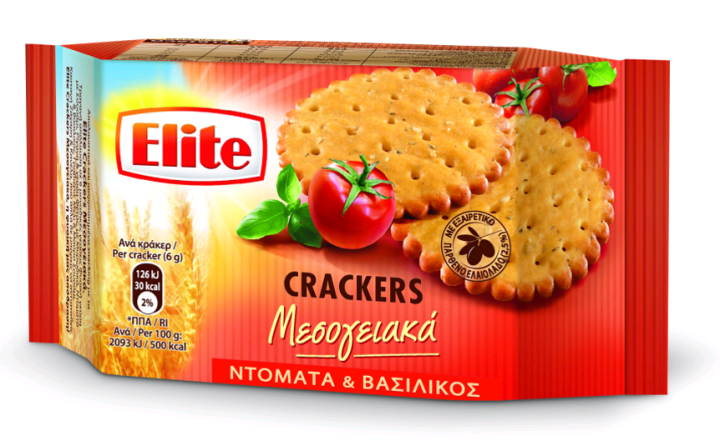 ELITE CRACKERS TOMATO & BASIL 105G