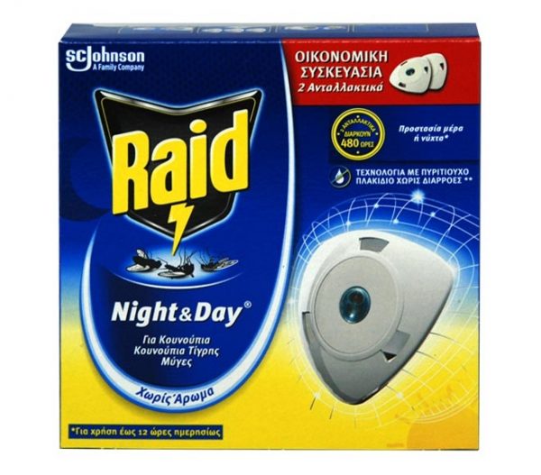 RAID diffuser Night & Day tablets against mosquitoes x2pcs (Economy Pack)