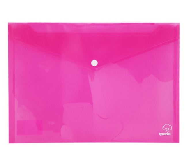 Typotrust File Folder With Button A4 Pink Colour