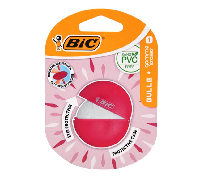 Bic Eraser Pvc Free With Protective Case - Pink