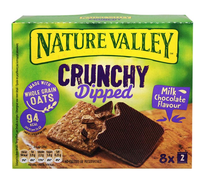 Nature Valley Crunchy Dipped Bars 8X20G - Milk Chocolate