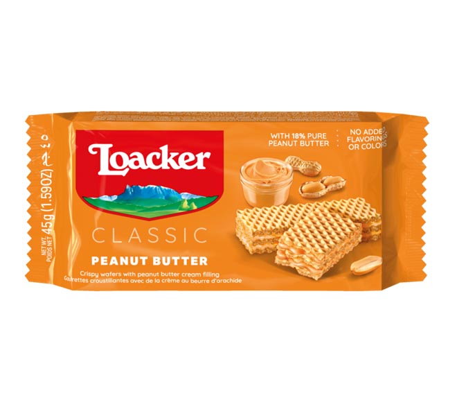 Loacker Crispy Wafers 90G - Peanut Butter