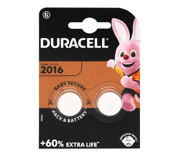 DURACELL Specialty CR2016 Lithium coin battery 3V, pack of 2