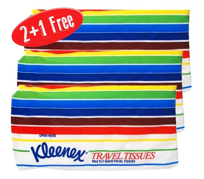 Kleenex Facial Travel Tissues 3X40 (2+1 Free)